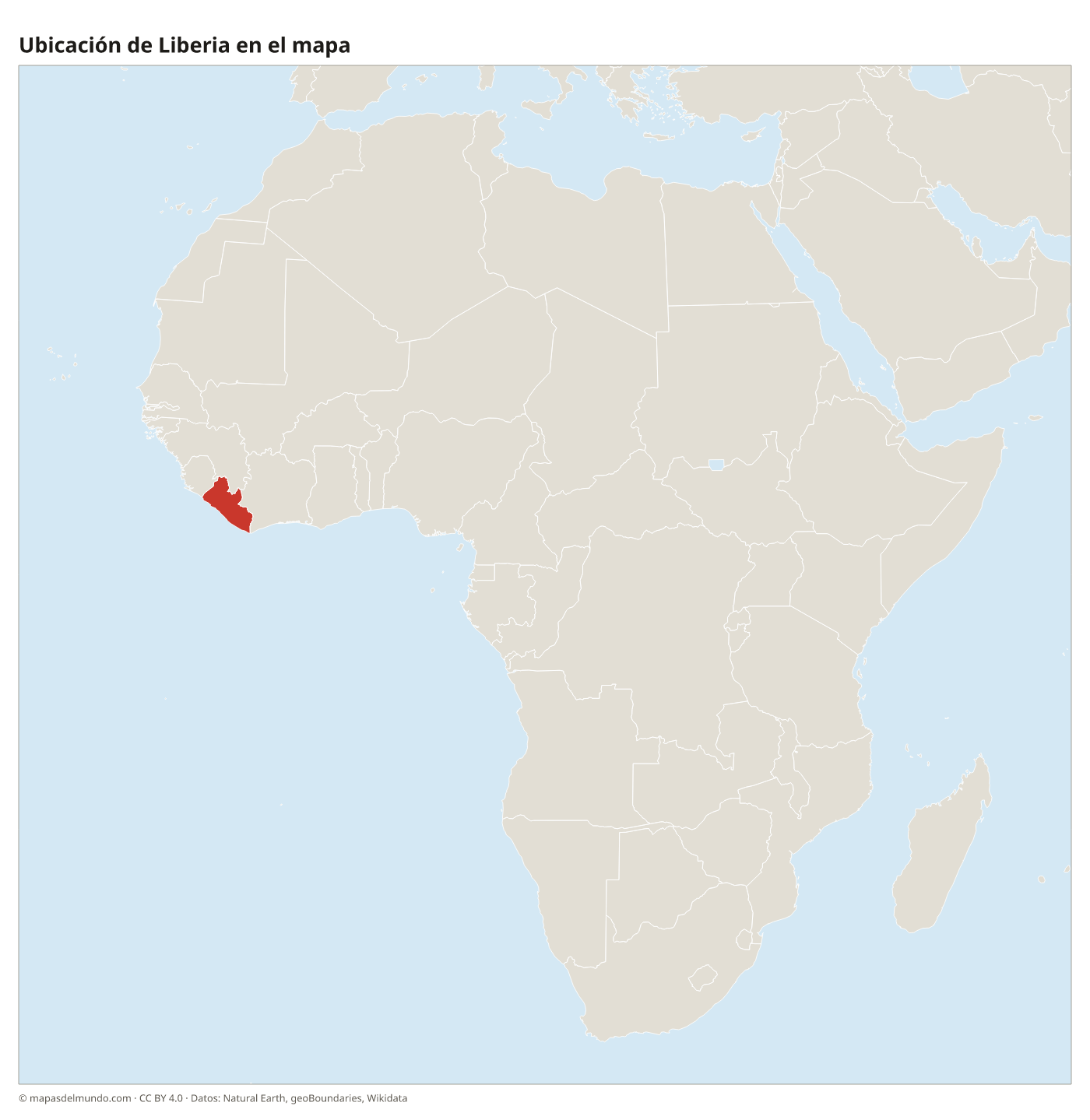 Ubicación de Liberia en el mapa