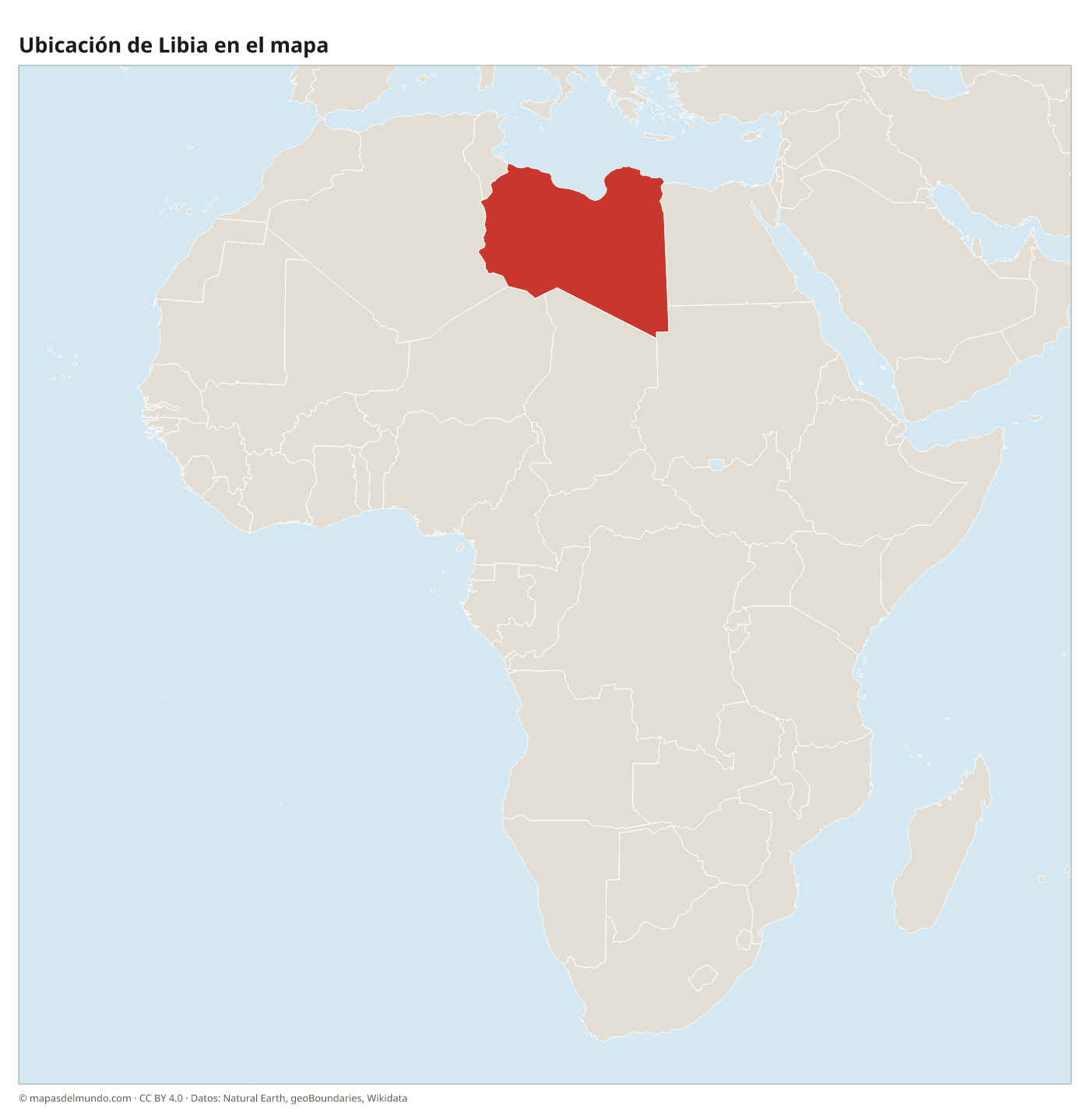 Ubicación de Libia en el mapa