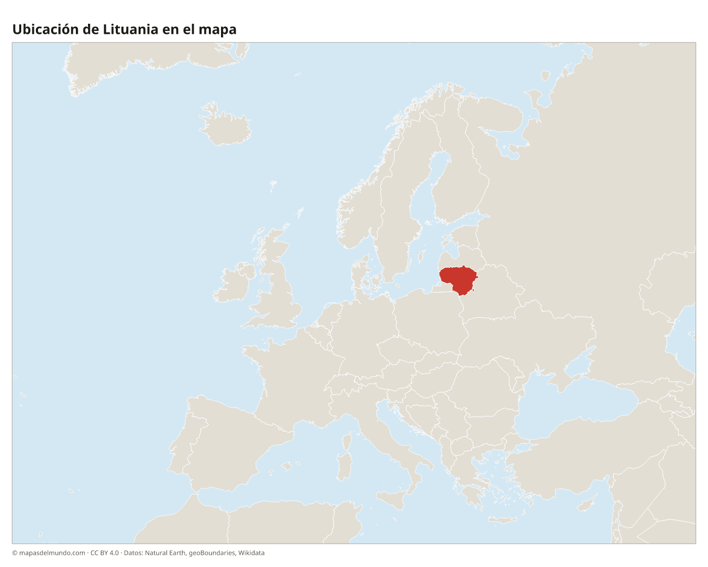 Ubicación de Lituania en el mapa