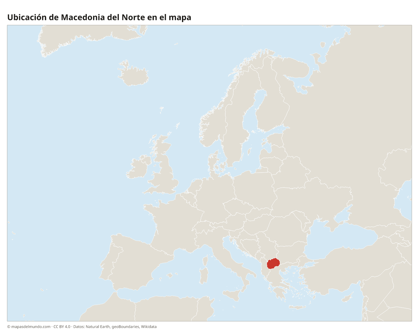 Ubicación de Macedonia del Norte en el mapa
