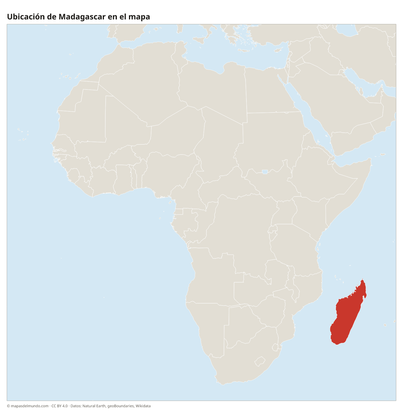 Ubicación de Madagascar en el mapa