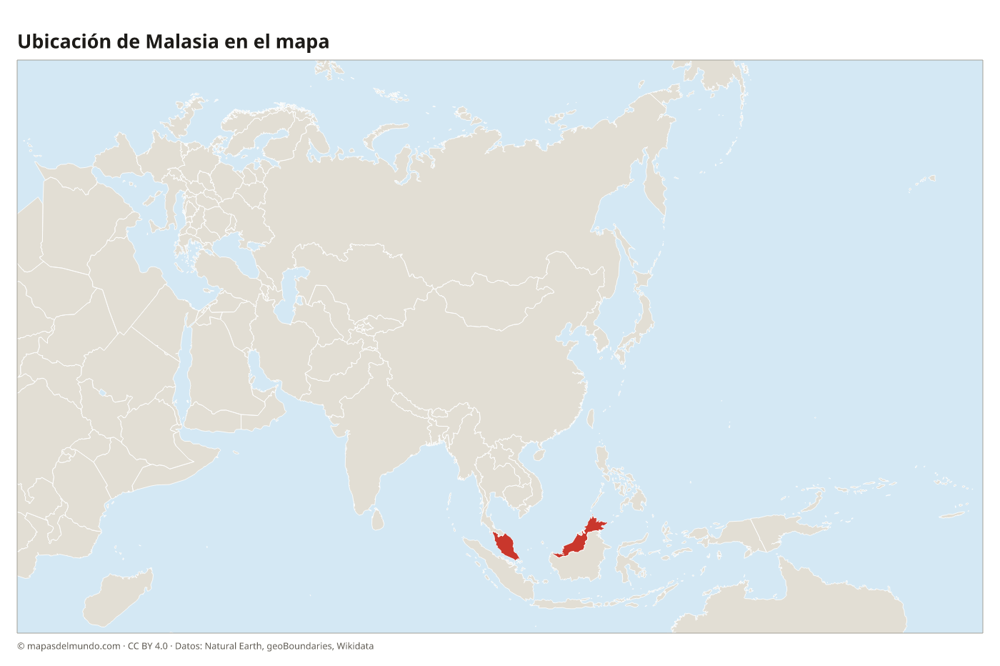 Ubicación de Malasia en el mapa