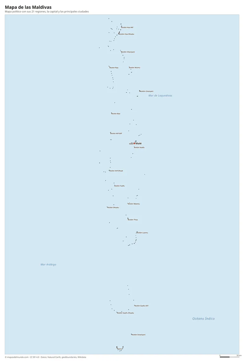 Mapa de las Maldivas