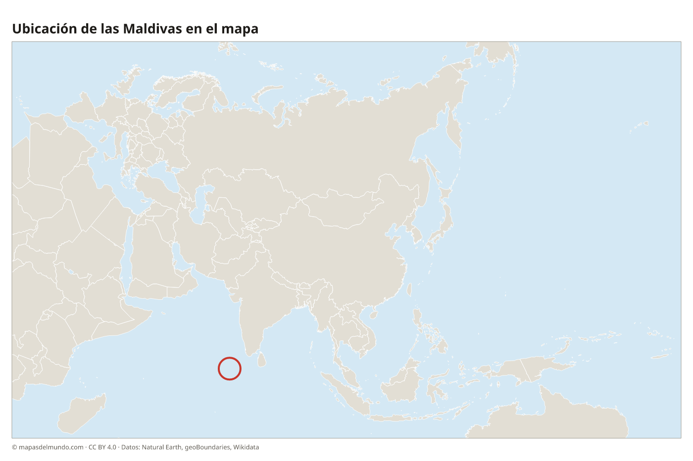 Ubicación de las Maldivas en el mapa