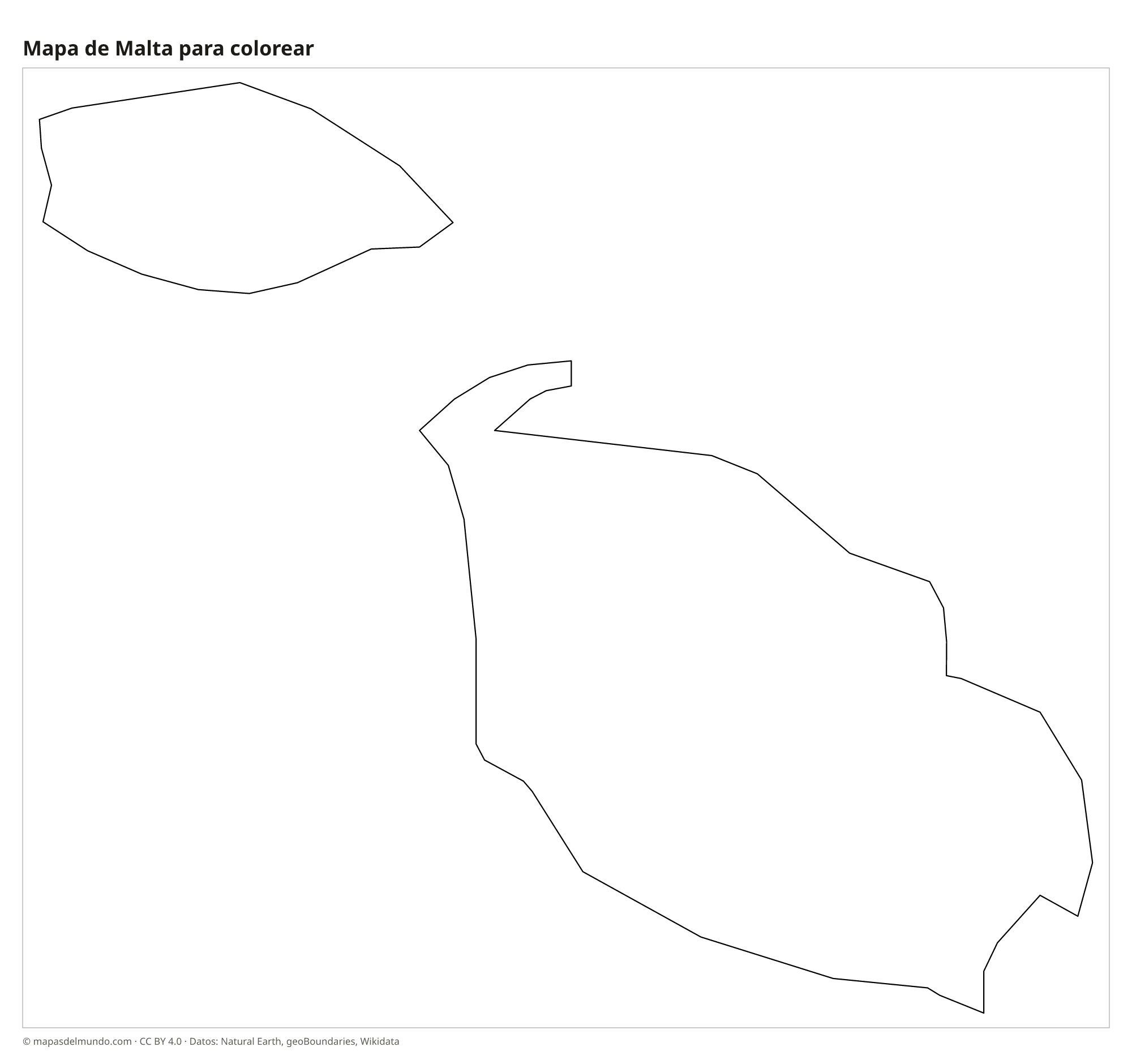 Mapa de Malta para colorear