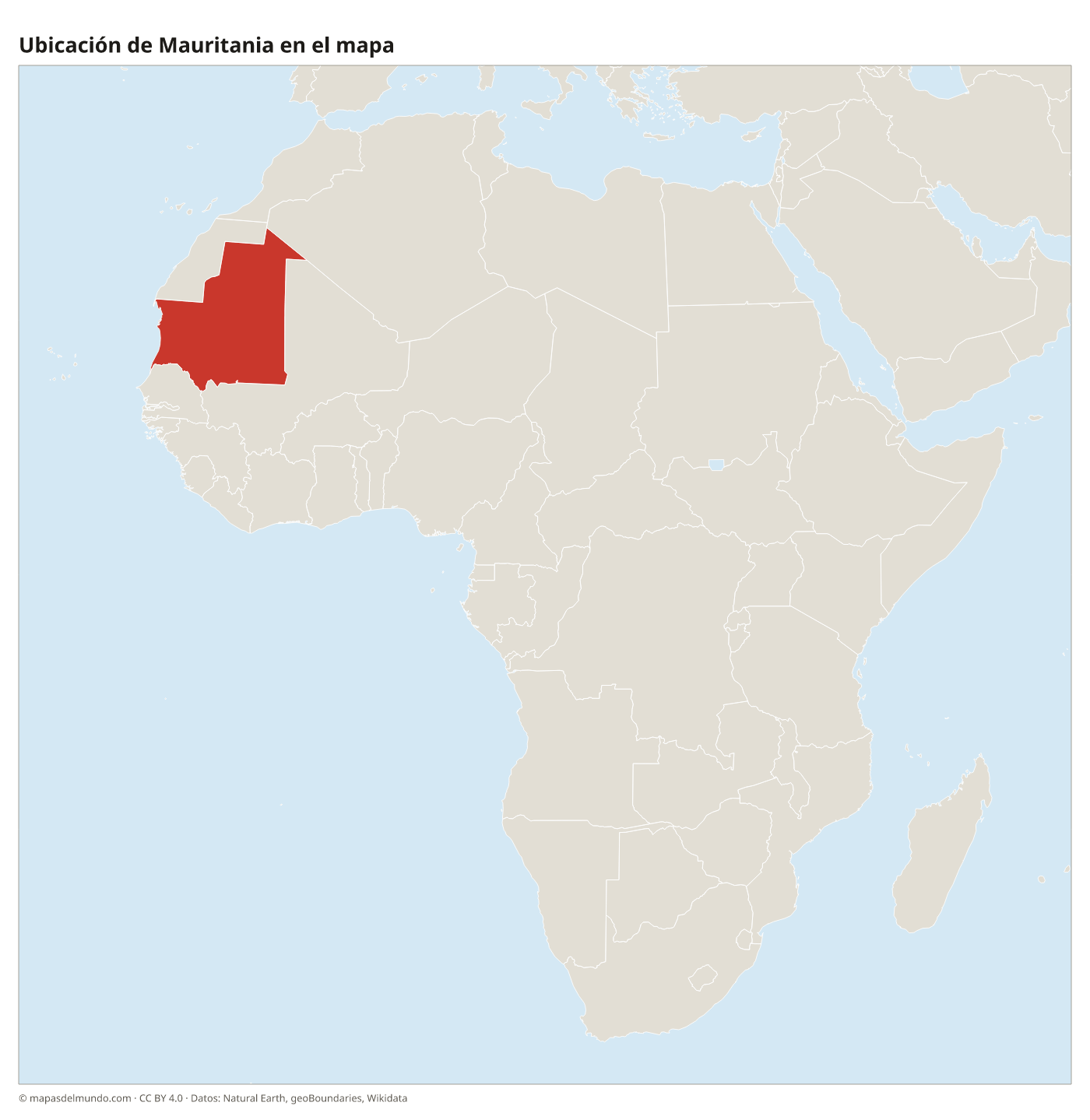 Ubicación de Mauritania en el mapa