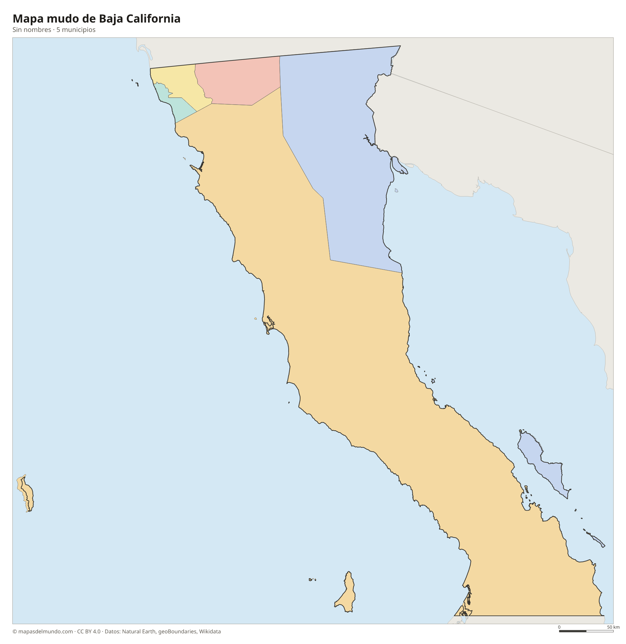 Mapa mudo de Baja California