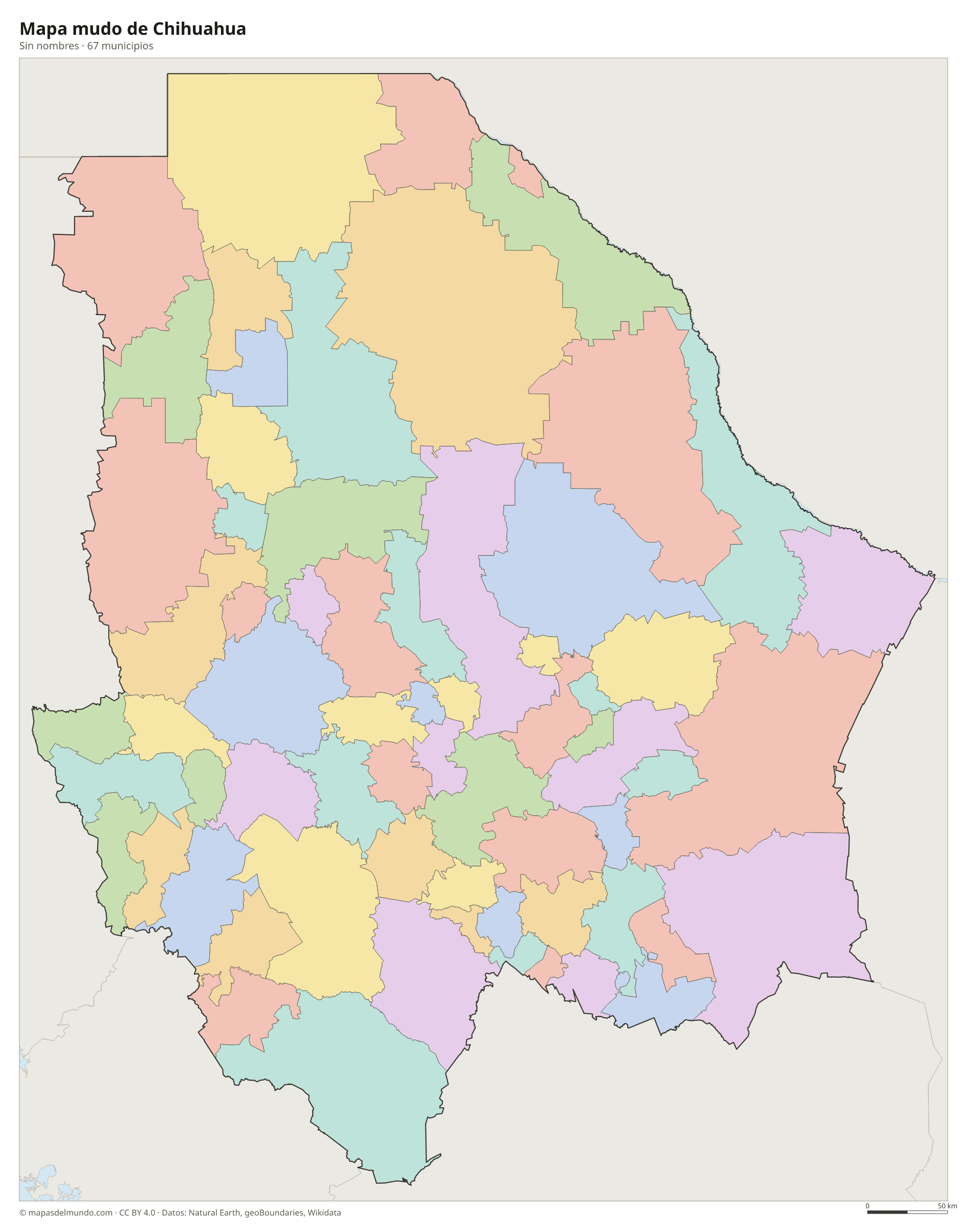 Mapa mudo de Chihuahua