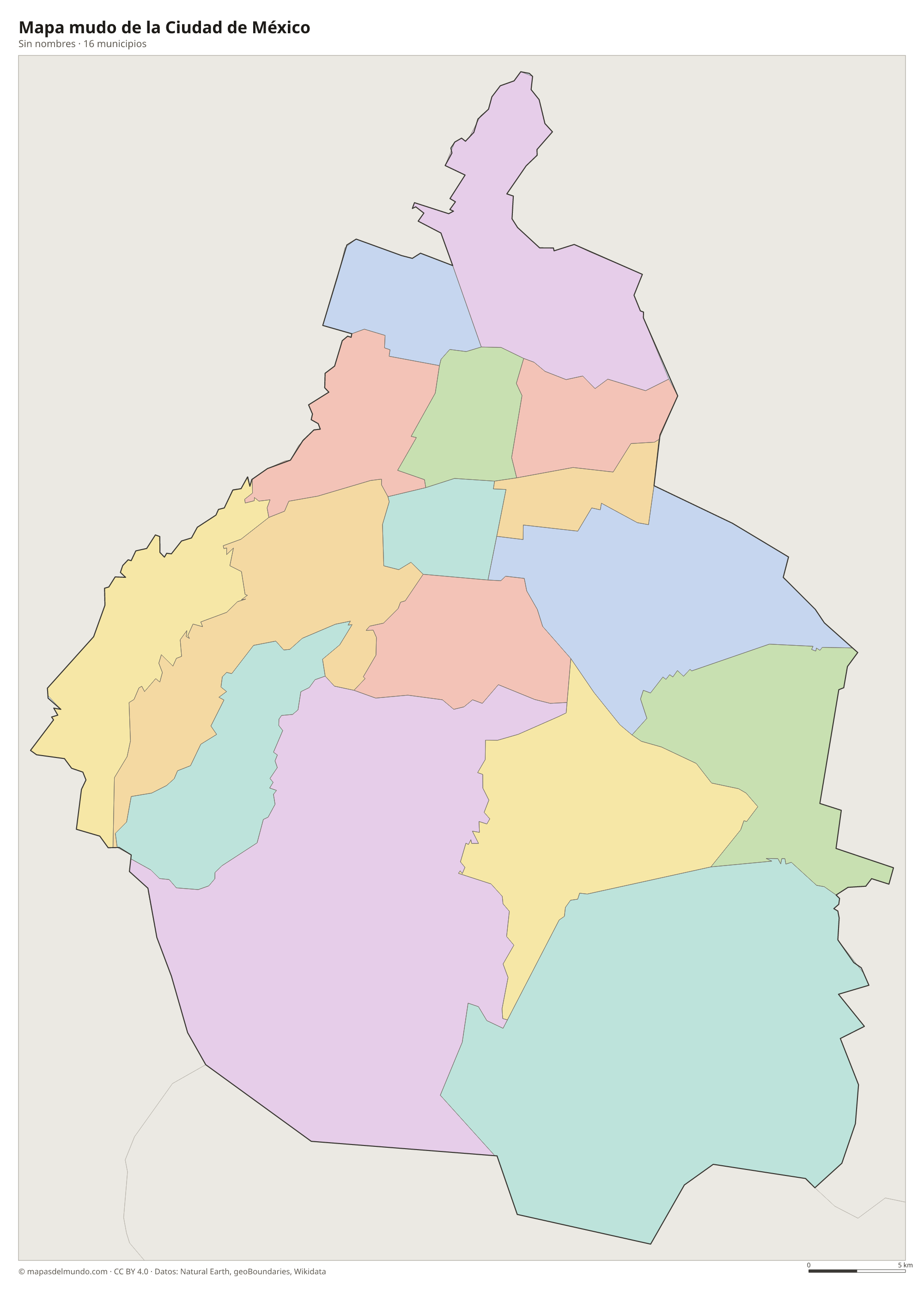 Mapa mudo de la Ciudad de México