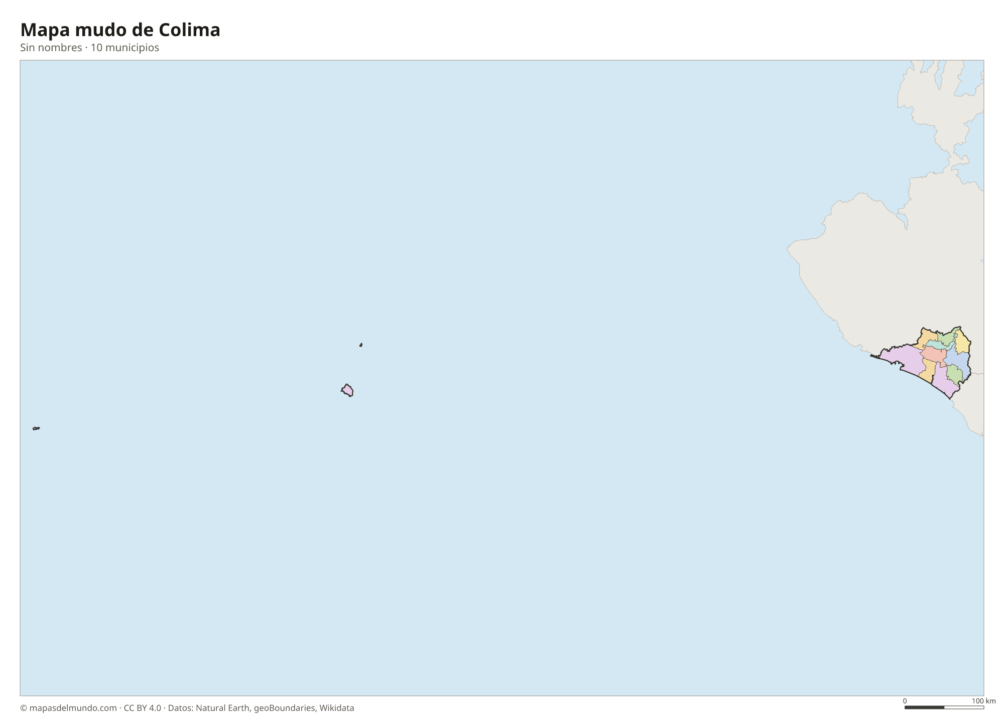 Mapa mudo de Colima