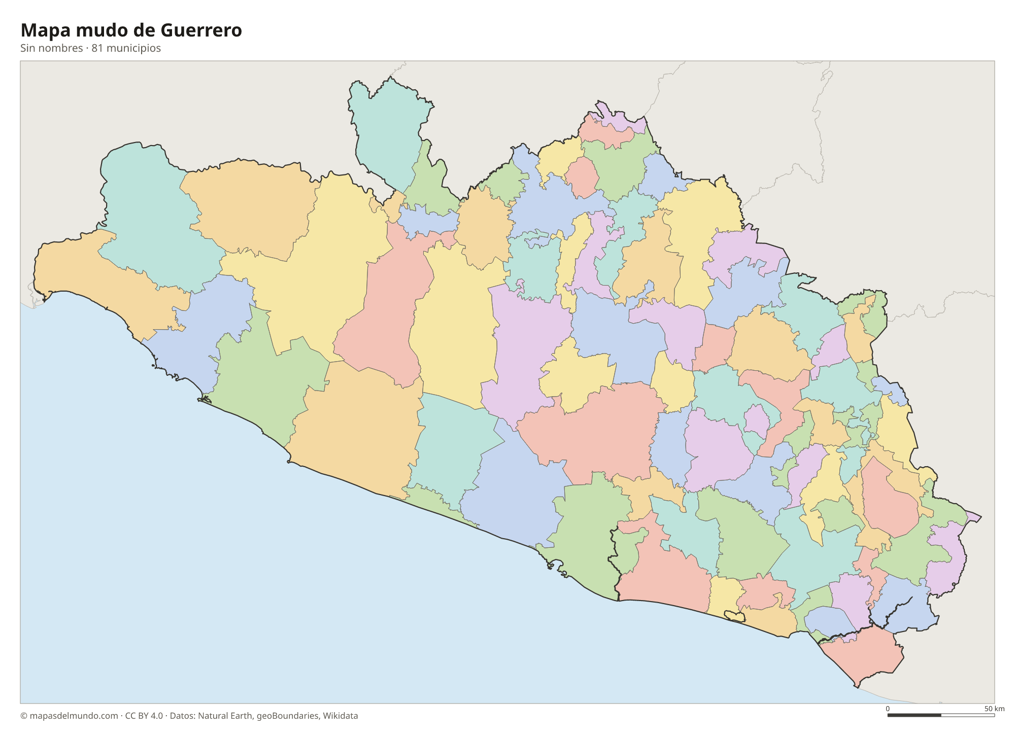 Mapa mudo de Guerrero