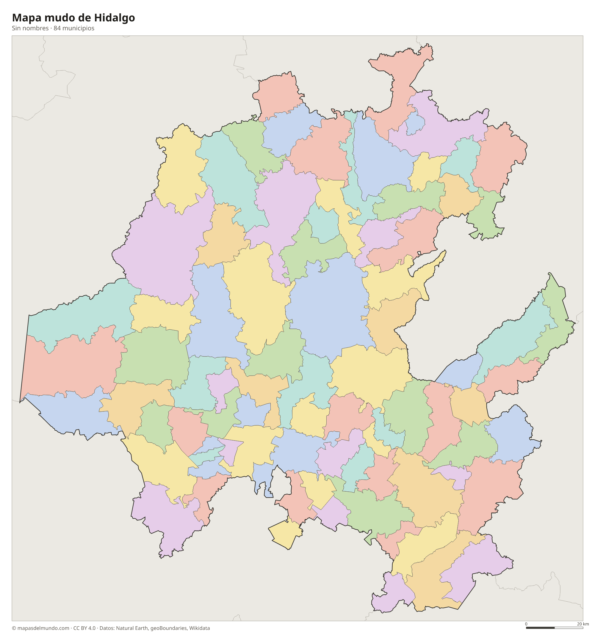 Mapa mudo de Hidalgo