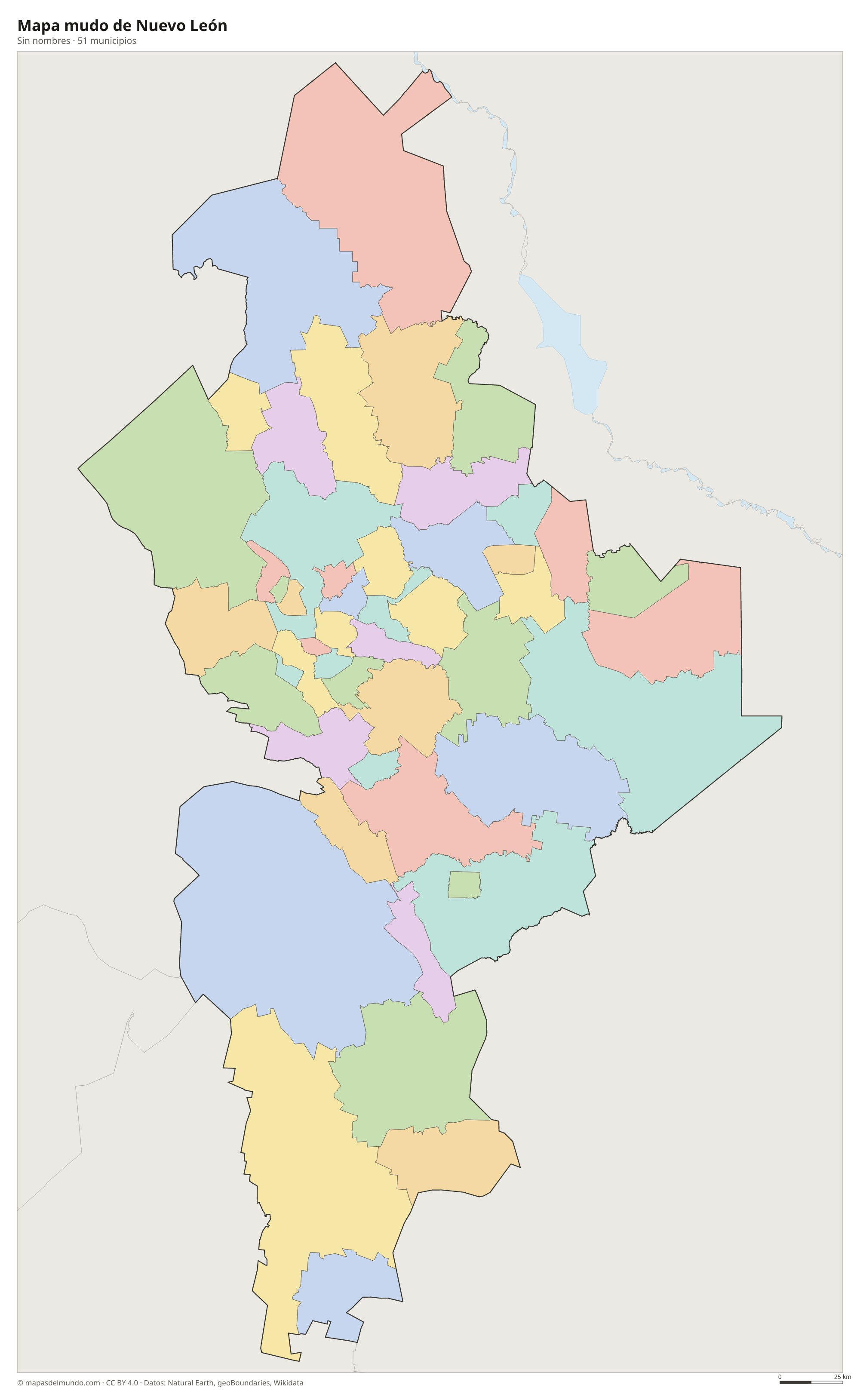 Mapa mudo de Nuevo León