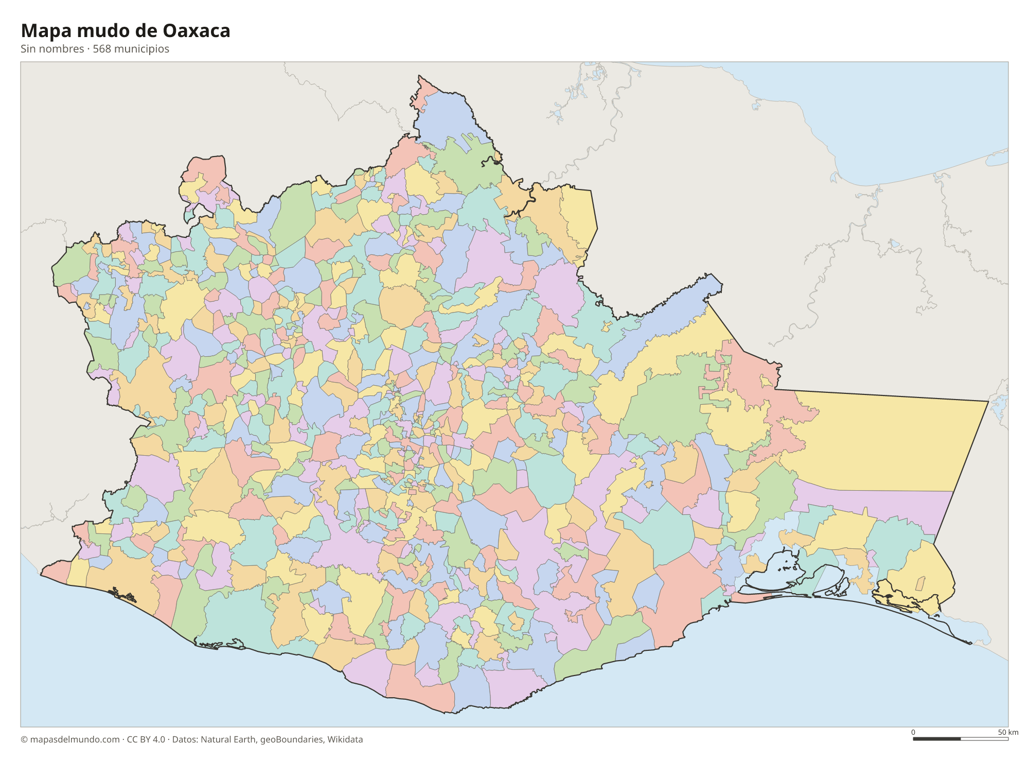 Mapa mudo de Oaxaca