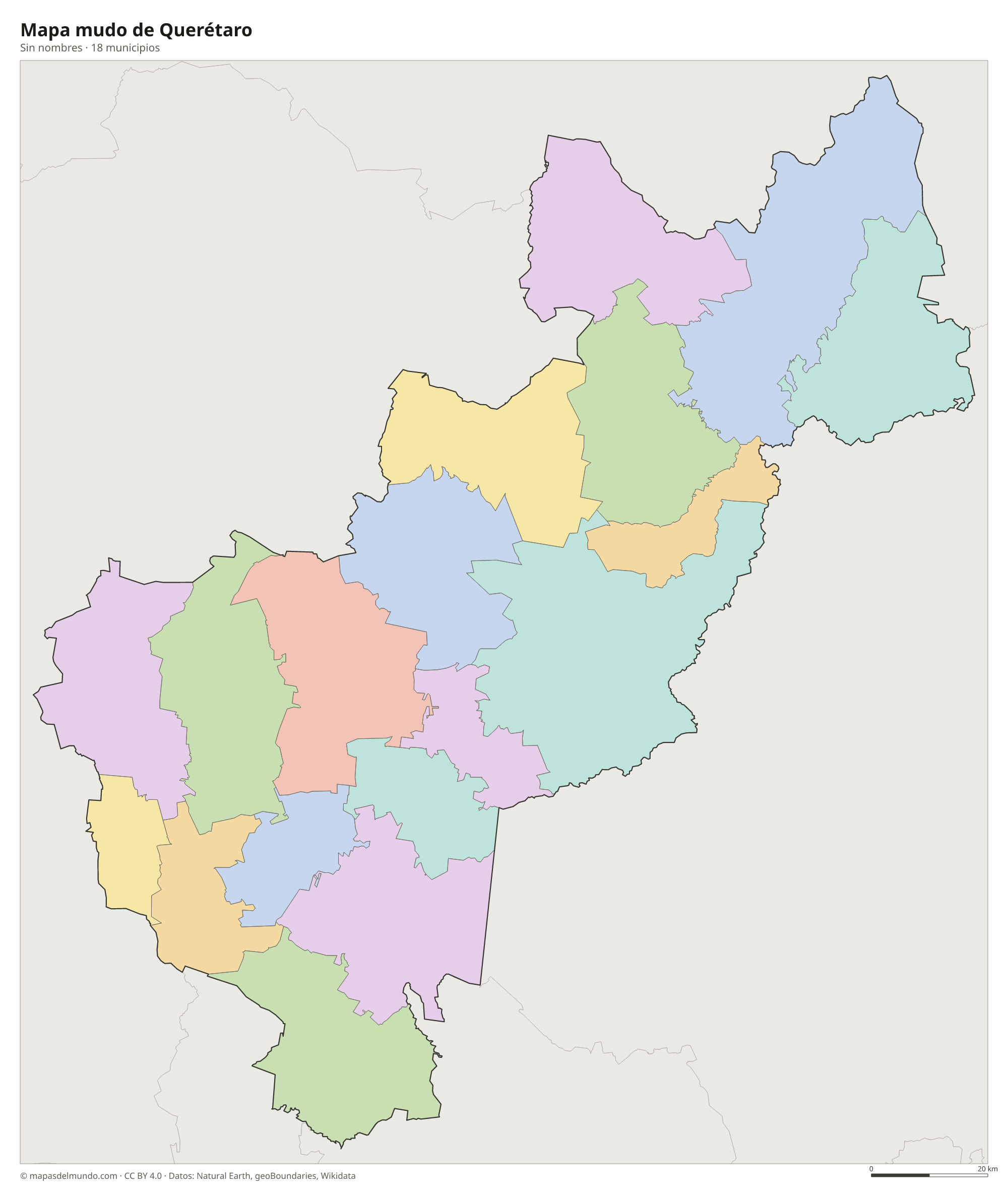 Mapa mudo de Querétaro