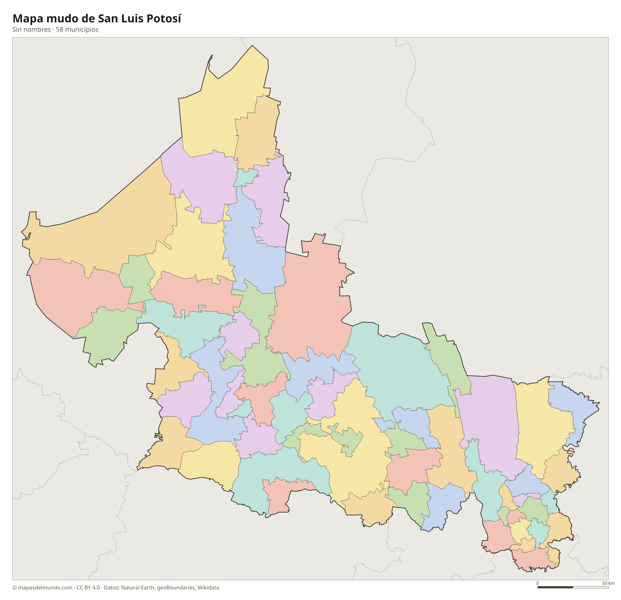 Mapa mudo de San Luis Potosí