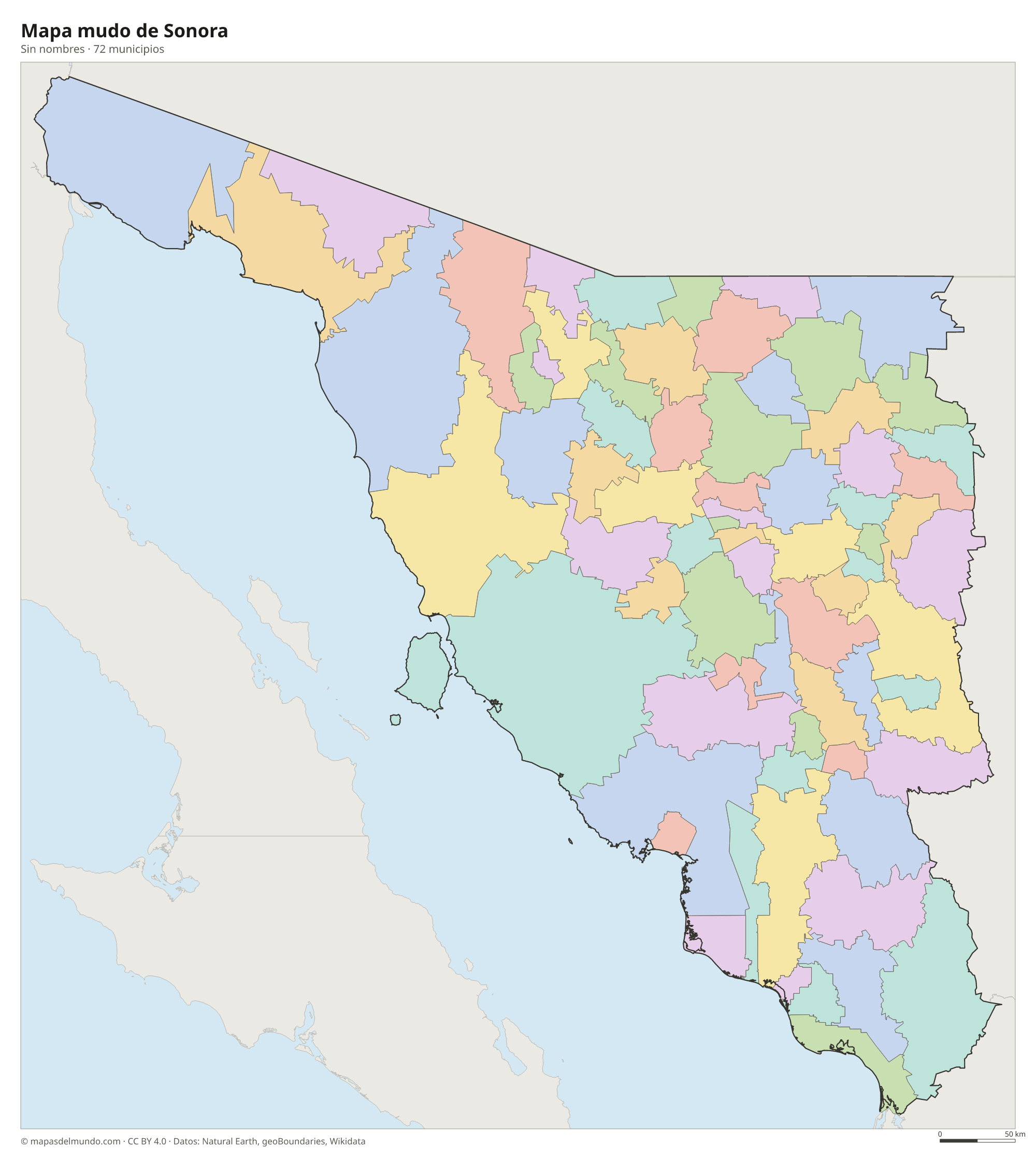 Mapa mudo de Sonora