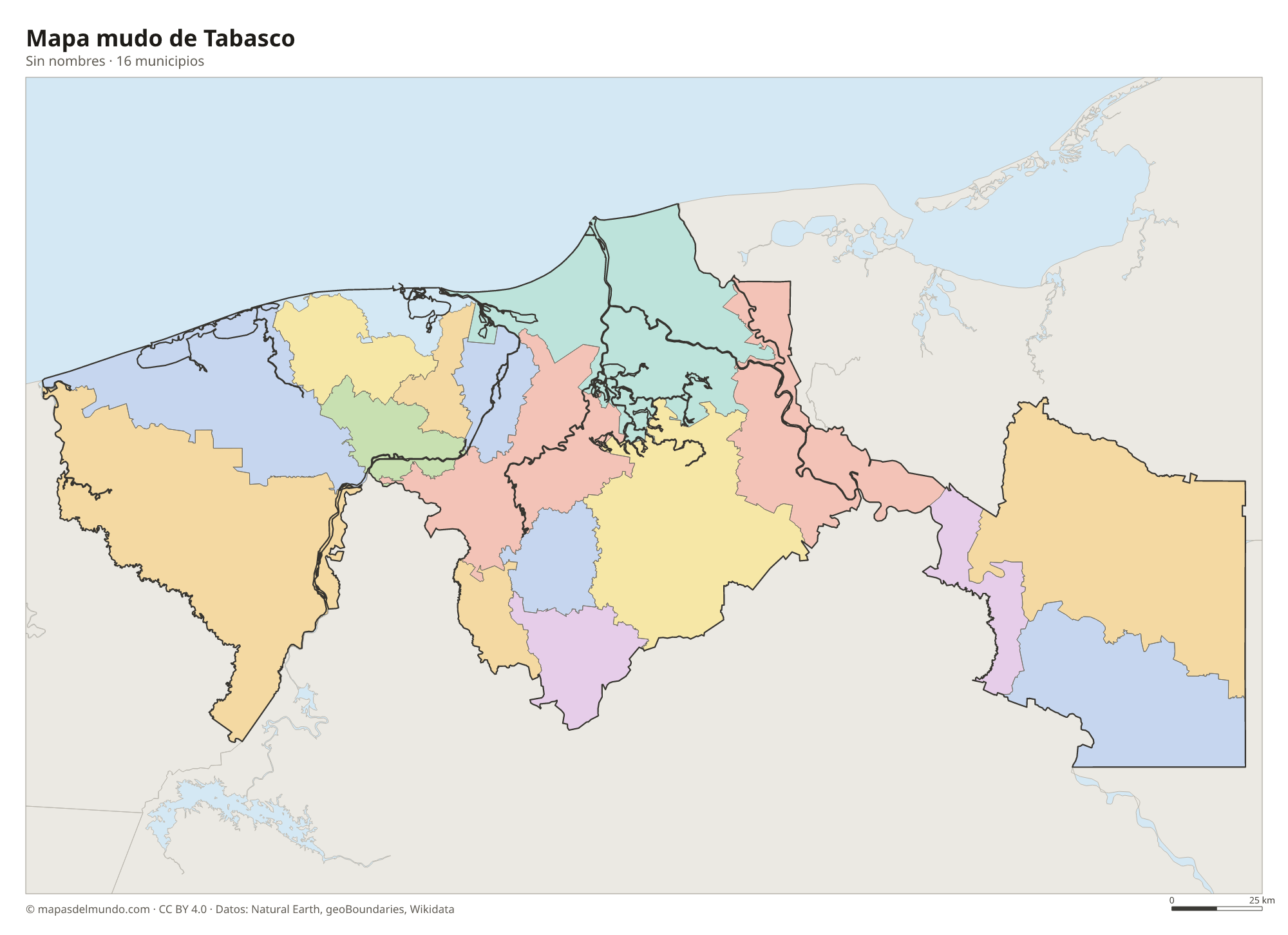 Mapa mudo de Tabasco
