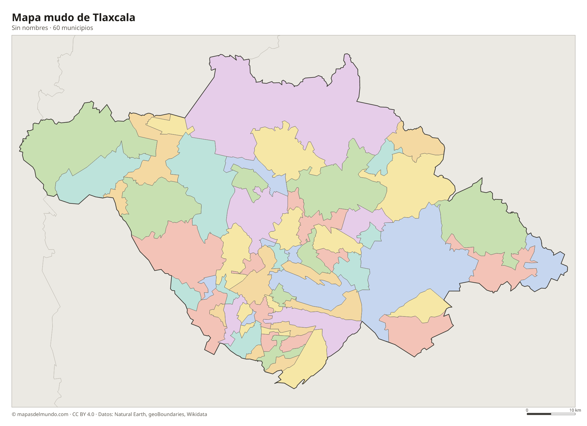 Mapa mudo de Tlaxcala