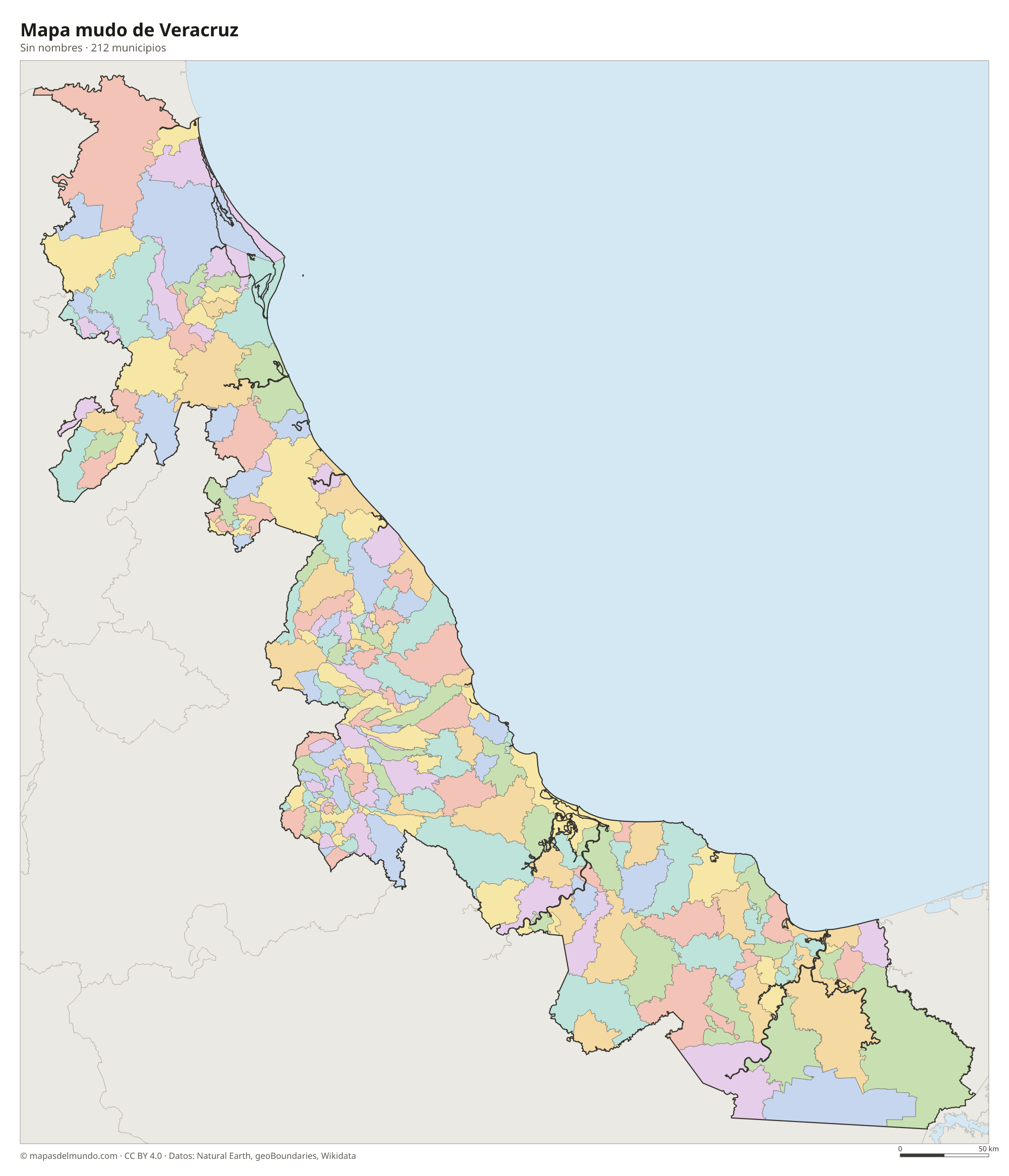 Mapa mudo de Veracruz
