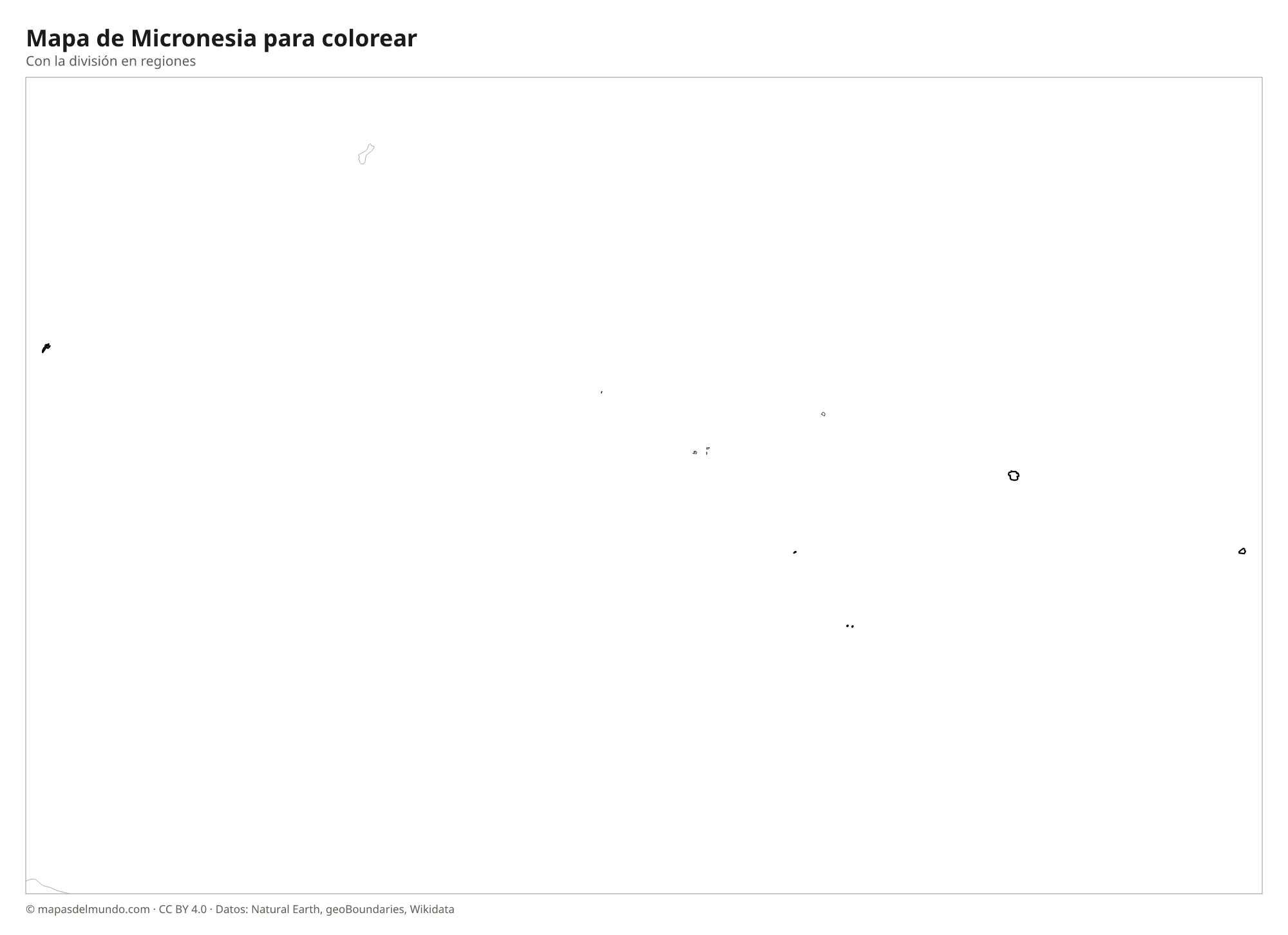 Mapa de Micronesia para colorear