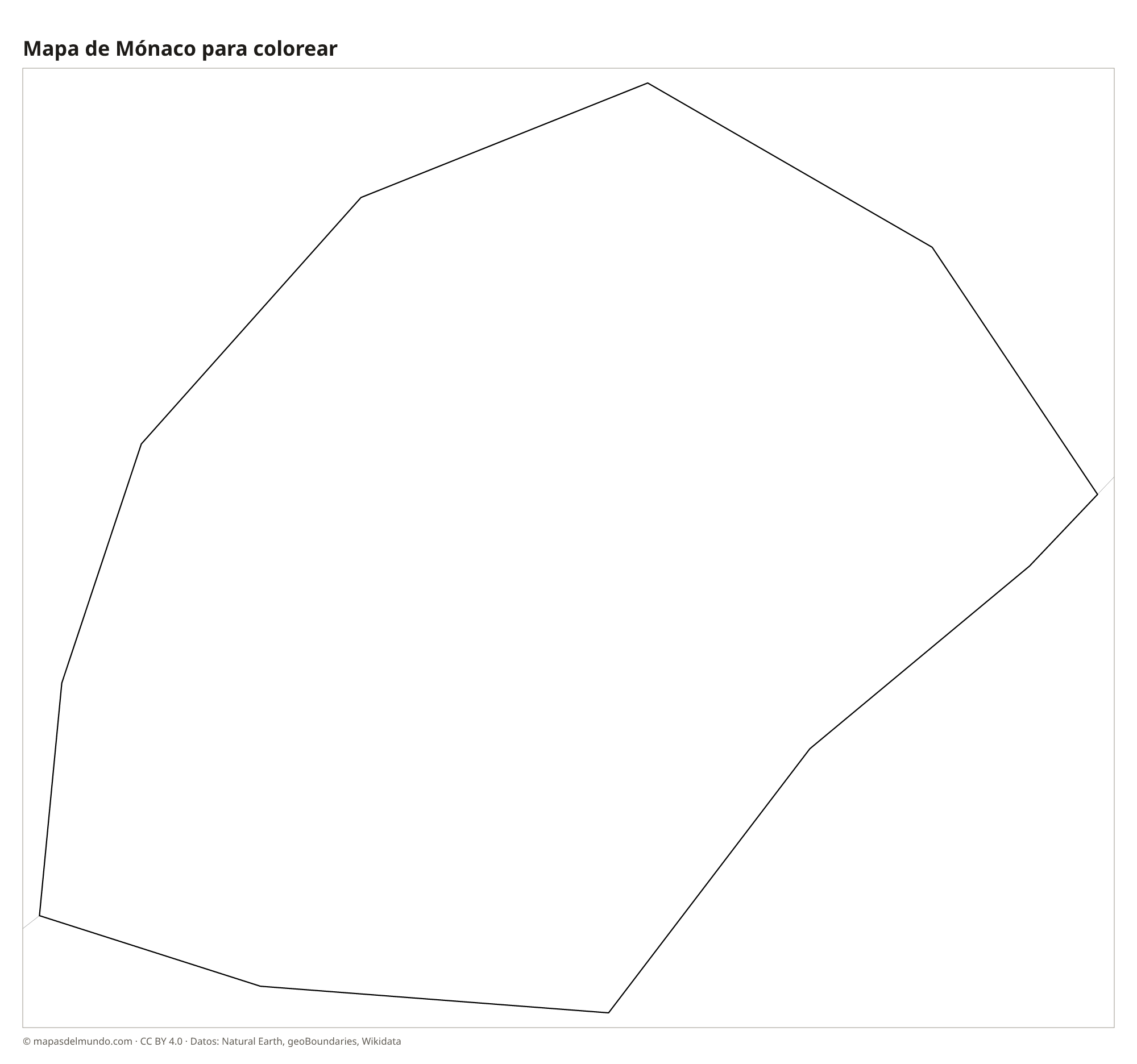 Mapa de Mónaco para colorear
