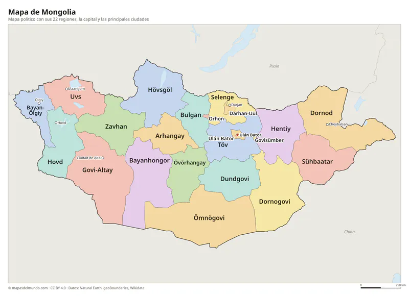 Mapa de Mongolia