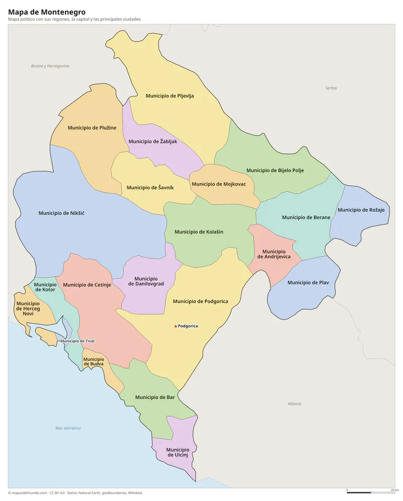 Mapa de Montenegro