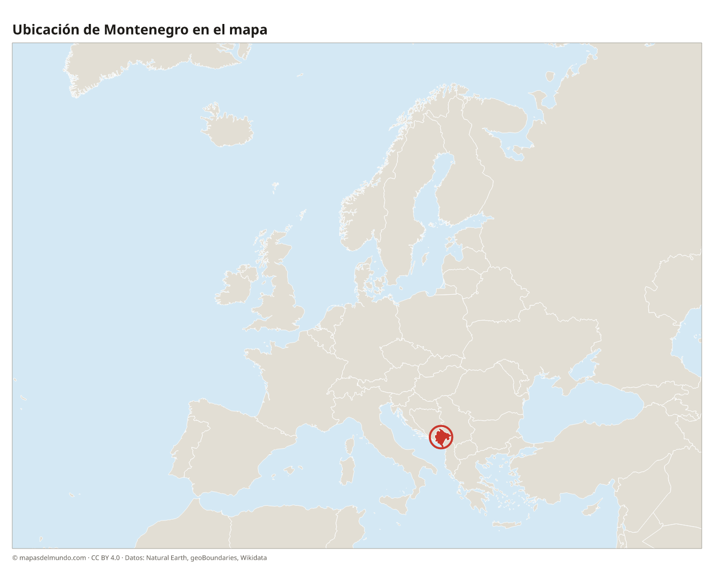 Ubicación de Montenegro en el mapa