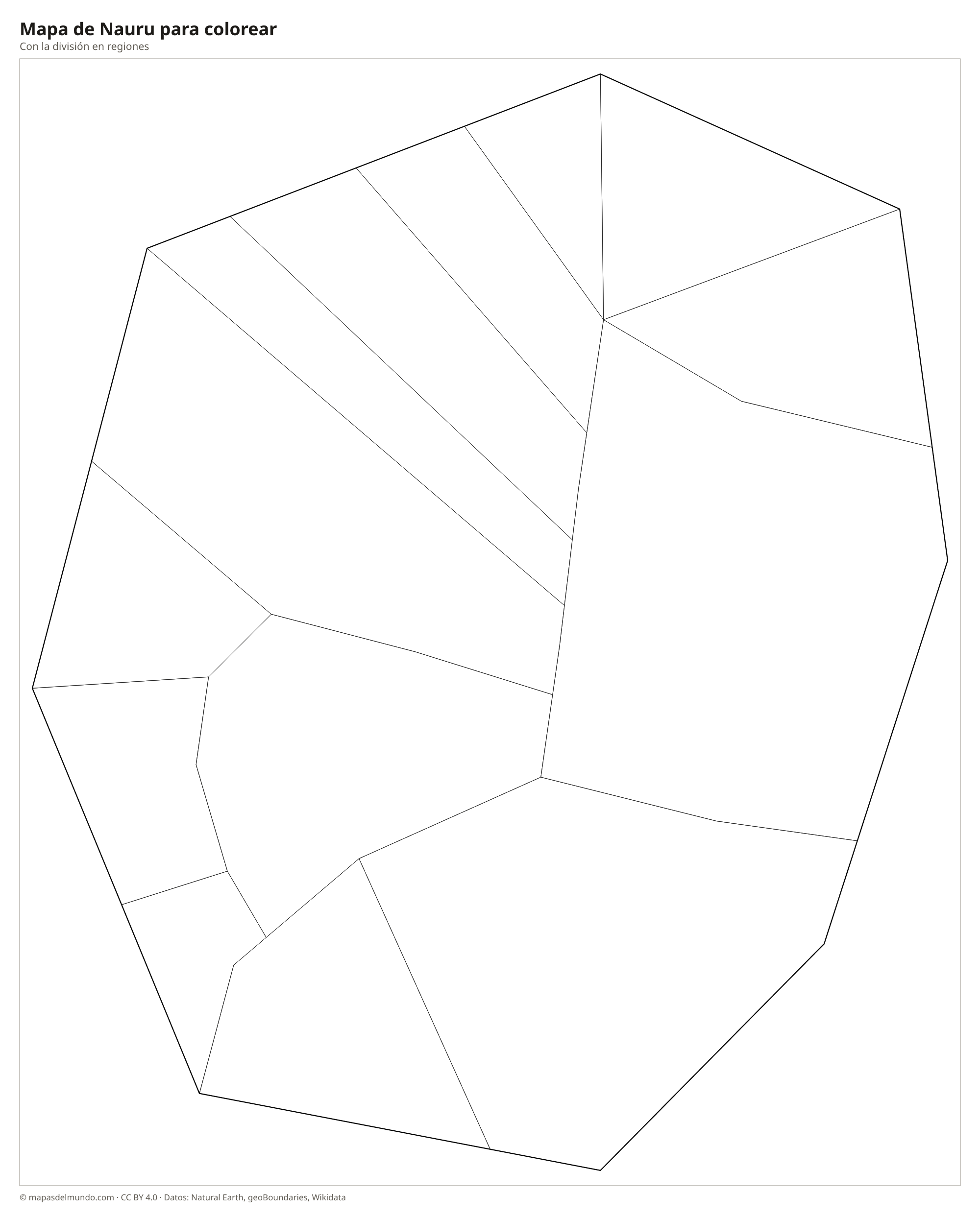 Mapa de Nauru para colorear