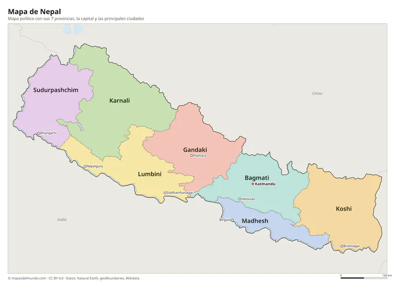 Mapa de Nepal