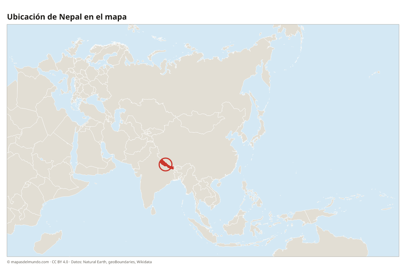Ubicación de Nepal en el mapa