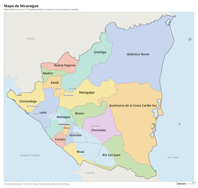 Mapa de Nicaragua
