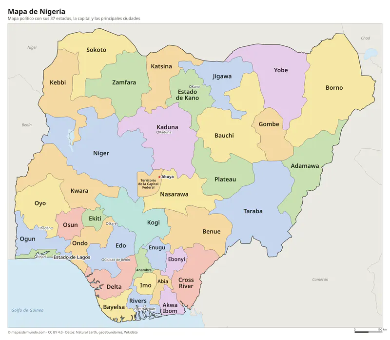 Mapa de Nigeria
