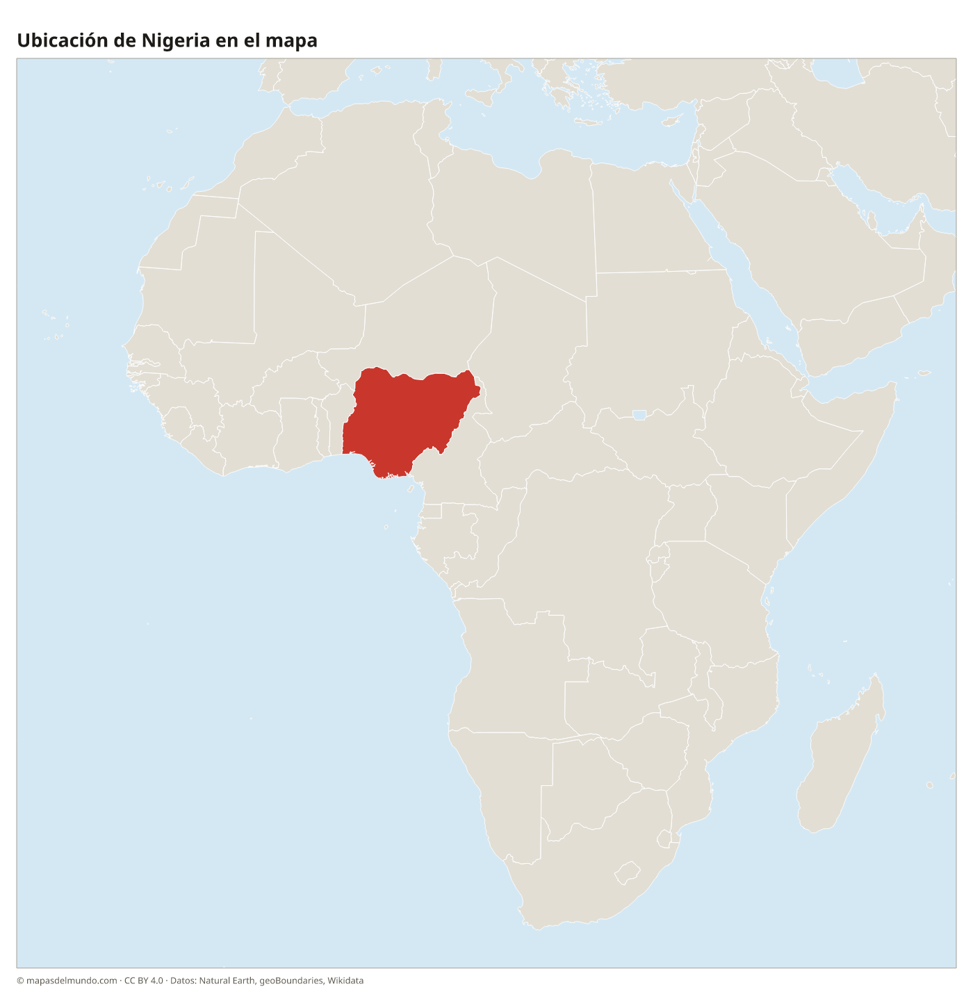 Ubicación de Nigeria en el mapa