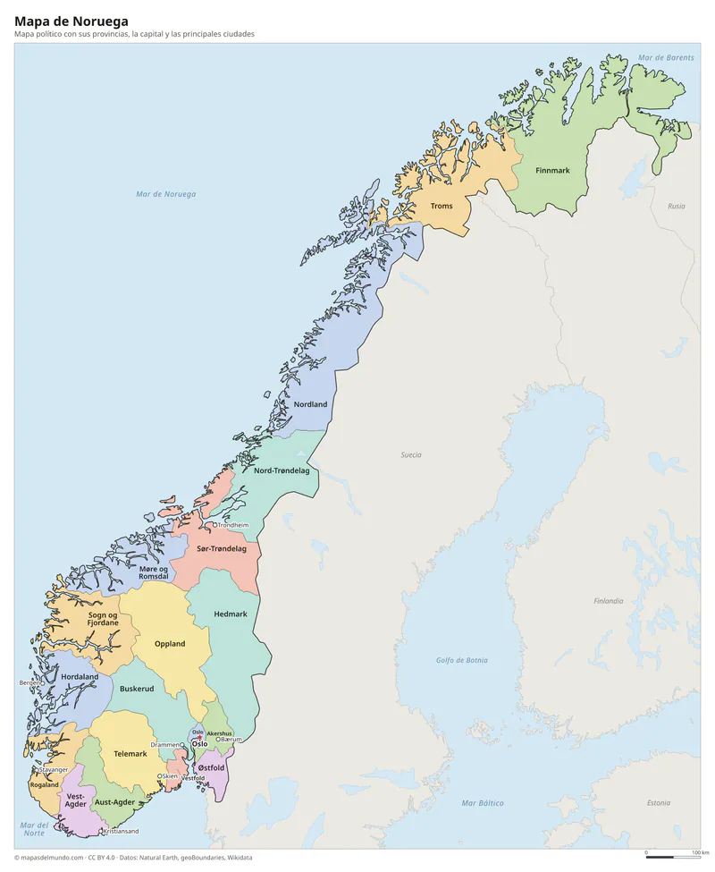 Mapa de Noruega