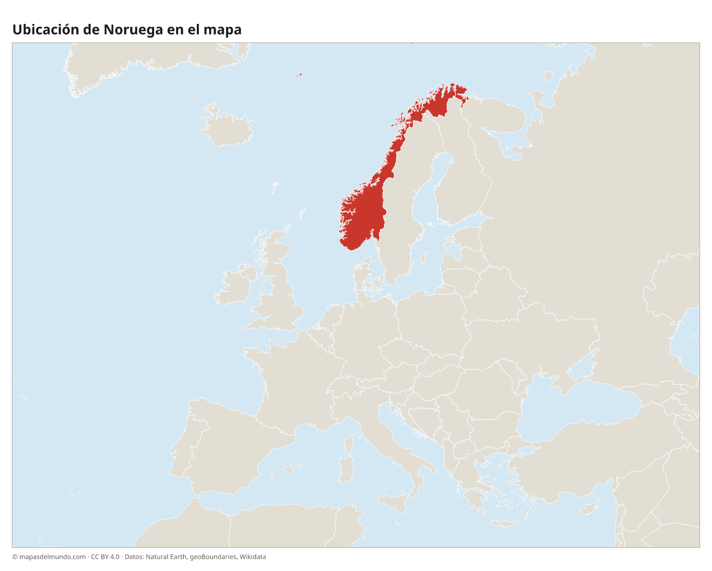 Ubicación de Noruega en el mapa