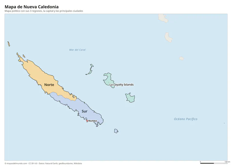 Mapa de Nueva Caledonia