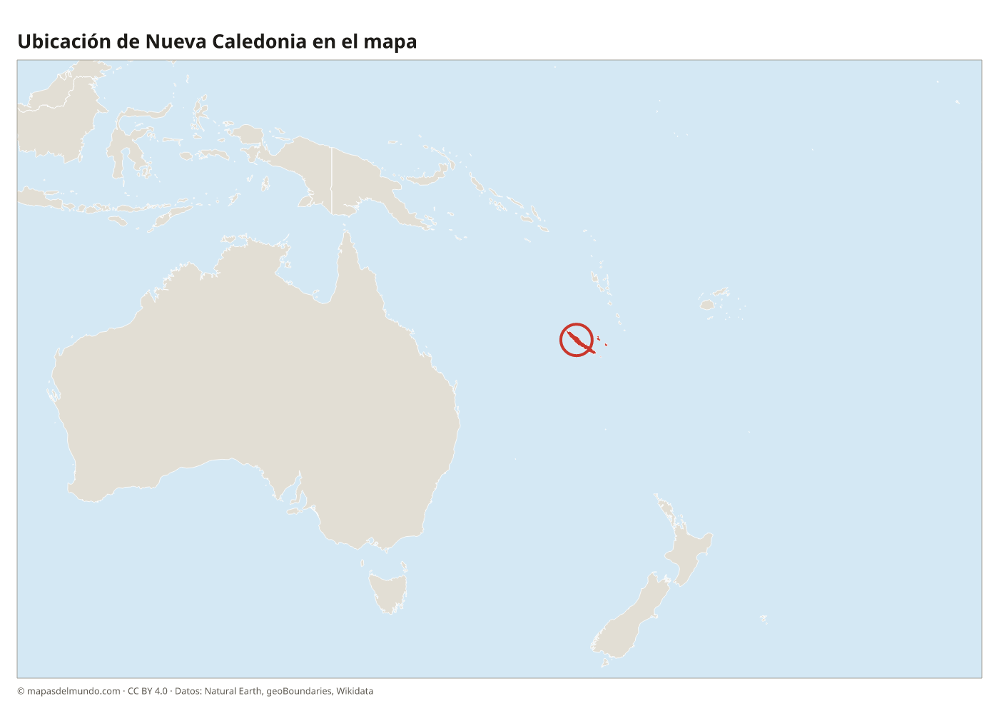 Ubicación de Nueva Caledonia en el mapa