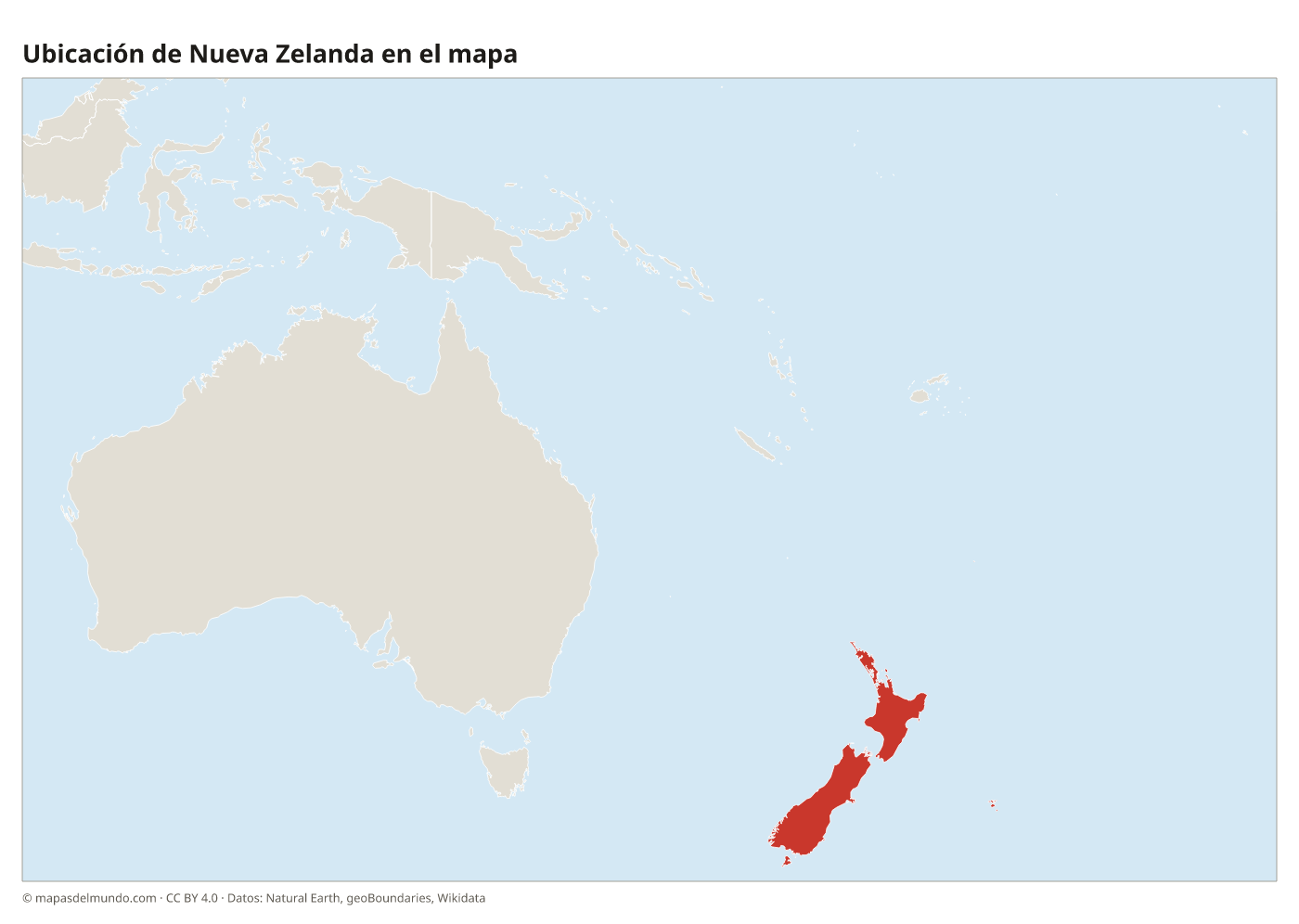 Ubicación de Nueva Zelanda en el mapa