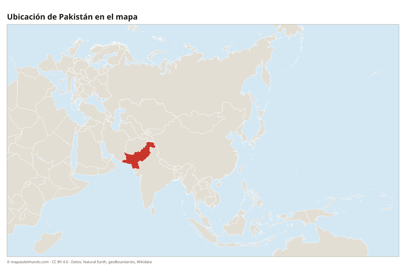 Ubicación de Pakistán en el mapa