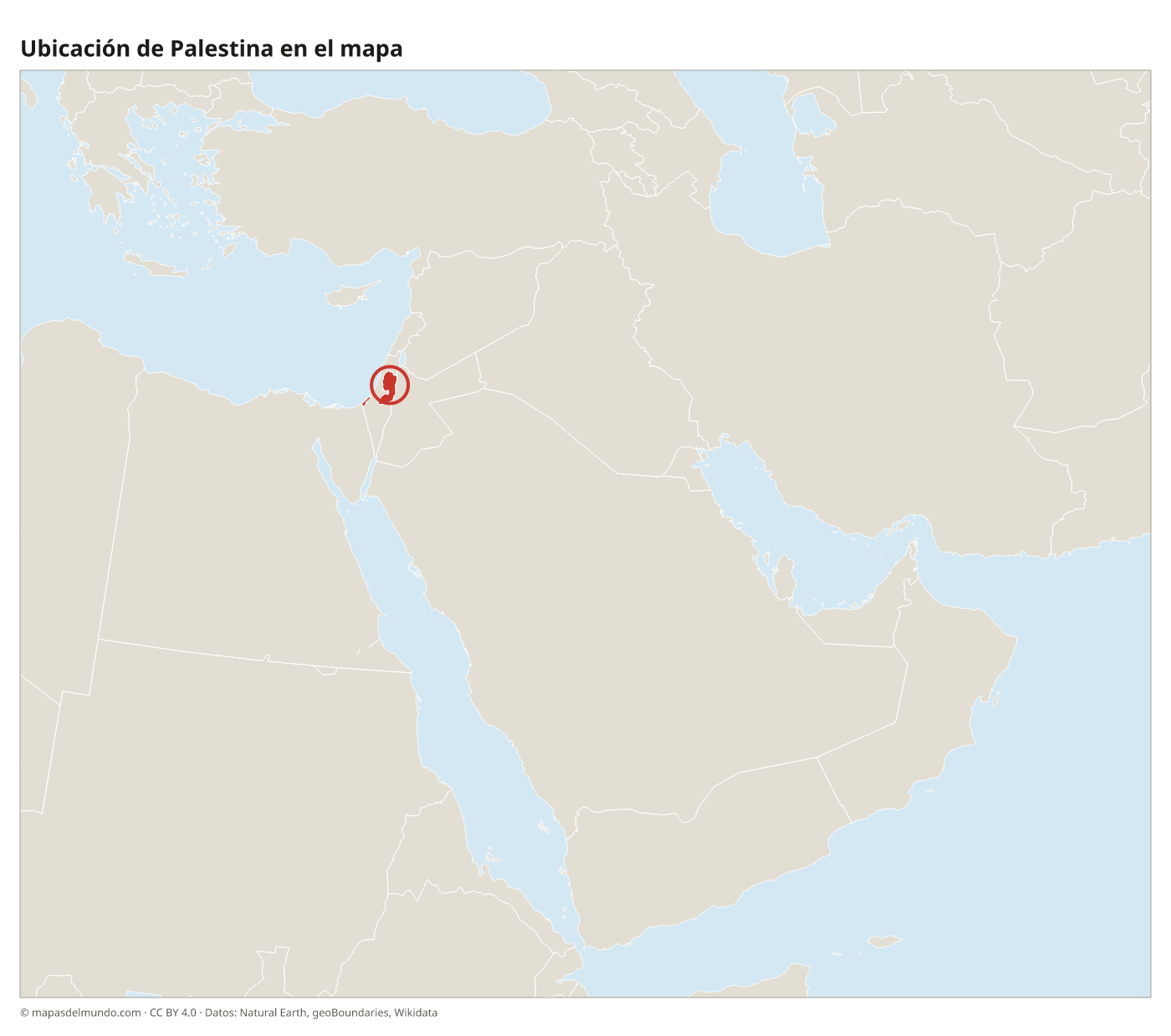 Ubicación de Palestina en el mapa