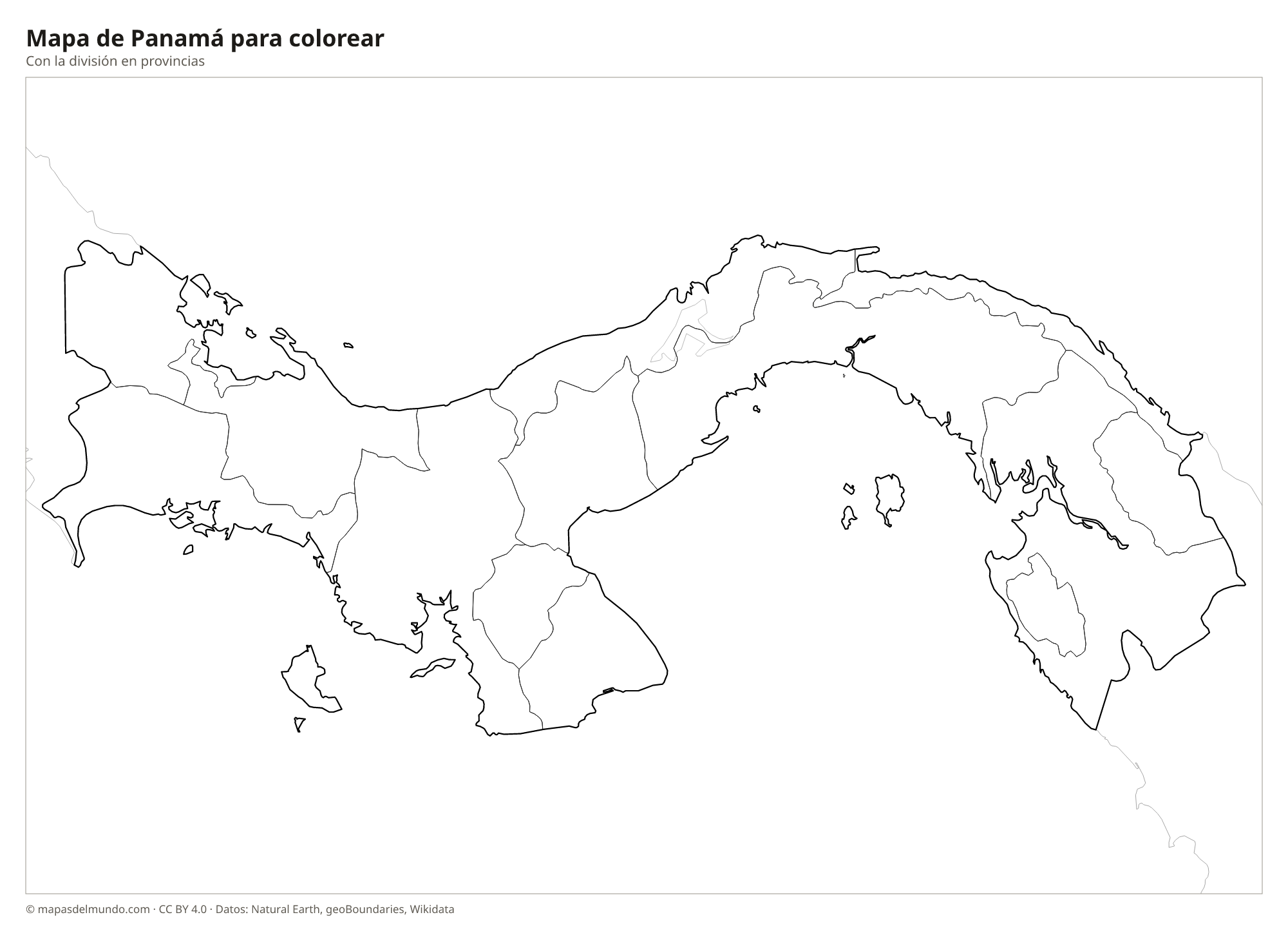 Mapa de Panamá para colorear