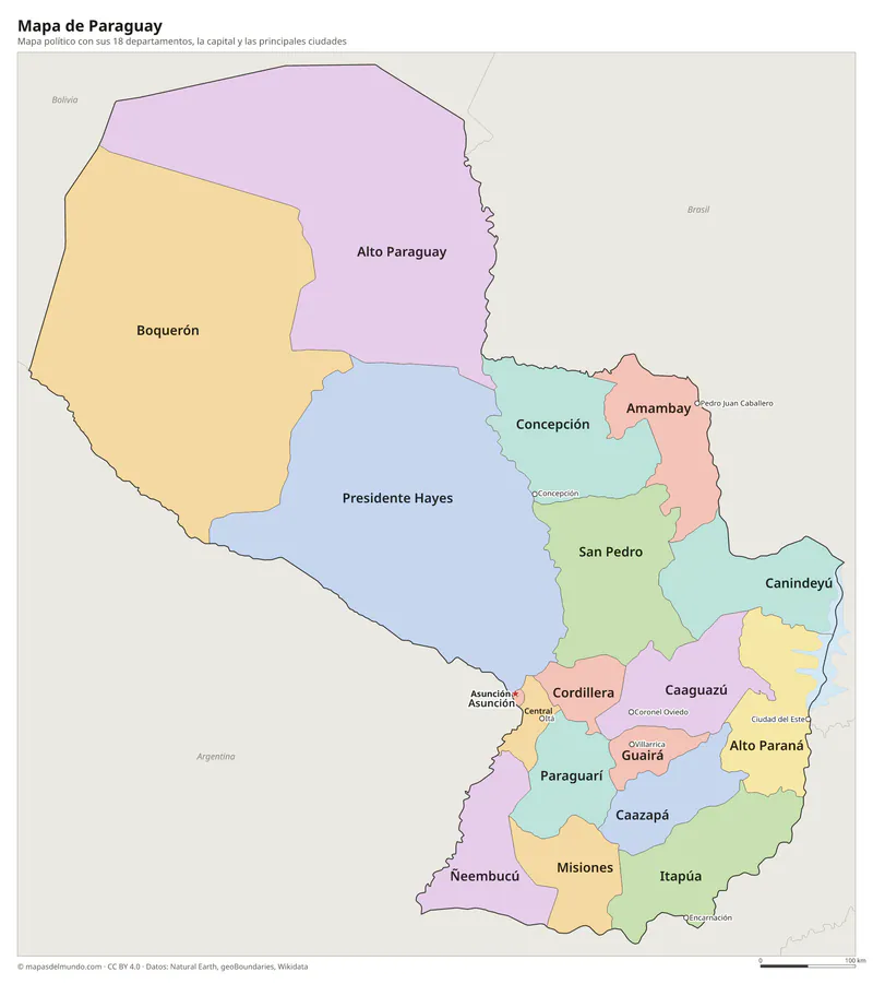 Mapa de Paraguay