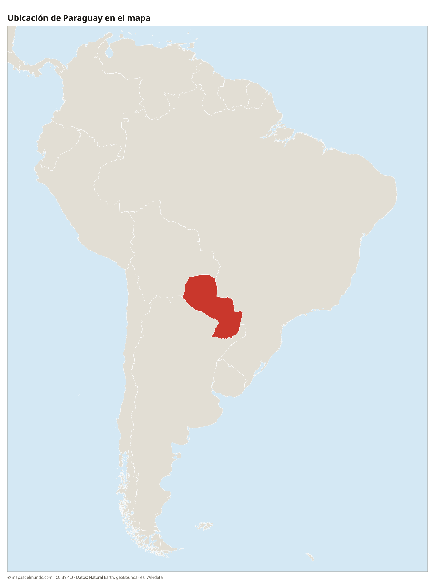 Ubicación de Paraguay en el mapa