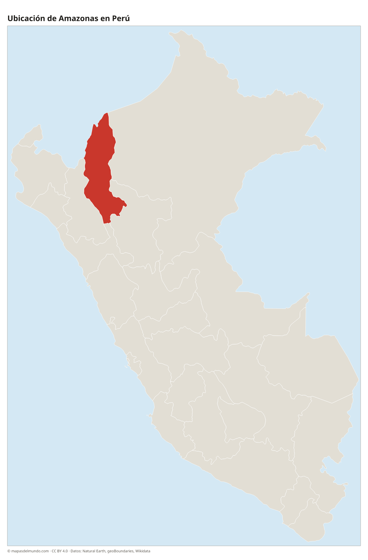 Ubicación de Amazonas en el mapa del Perú