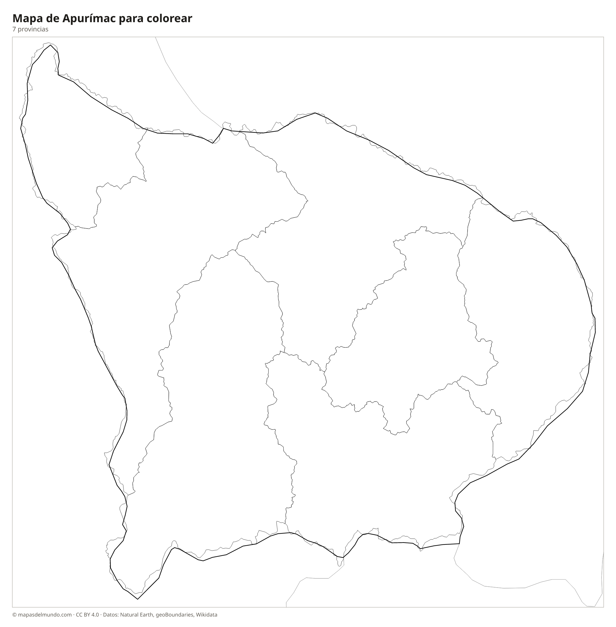 Mapa de Apurímac para colorear