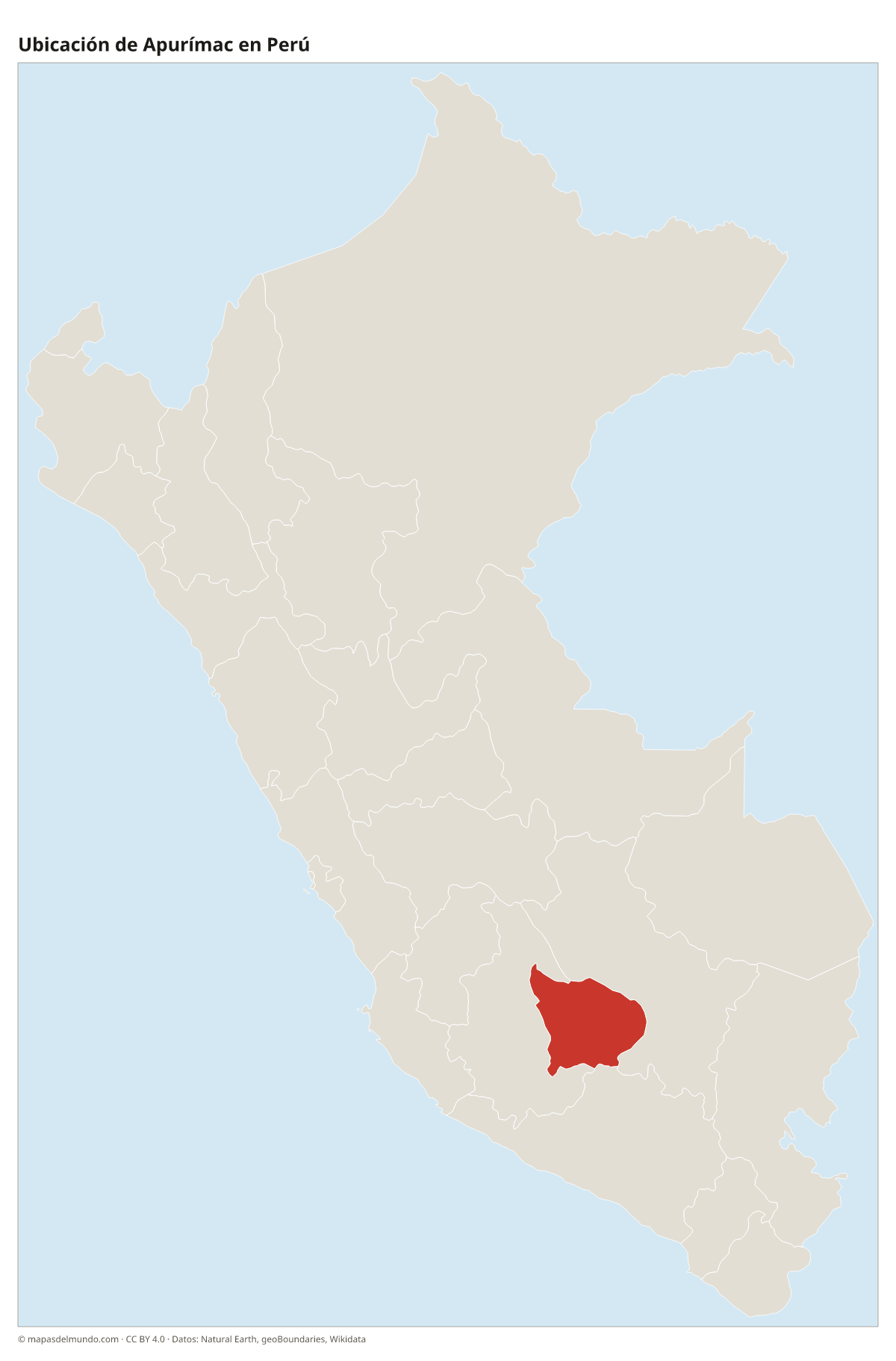 Ubicación de Apurímac en el mapa del Perú