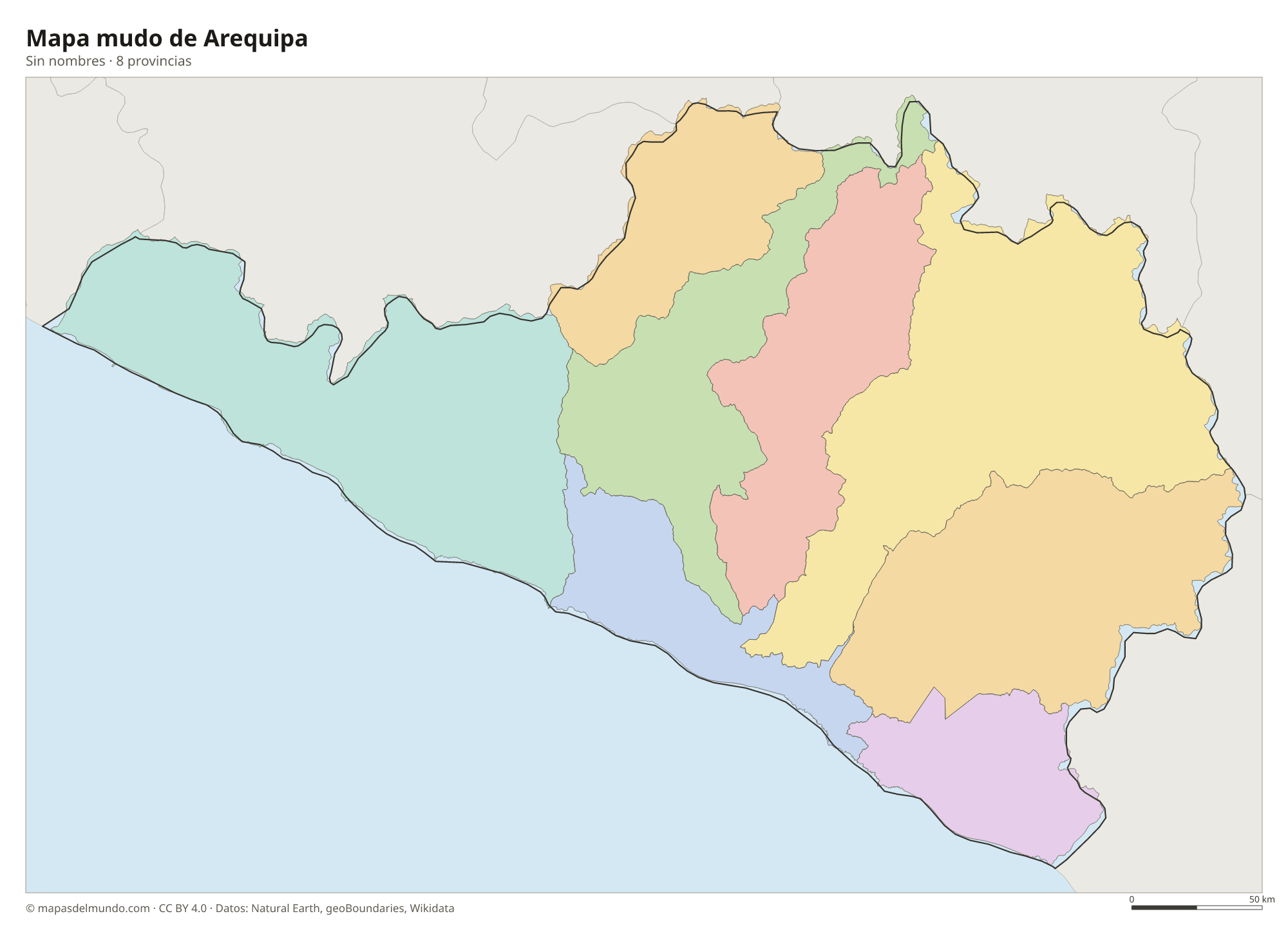 Mapa mudo de Arequipa