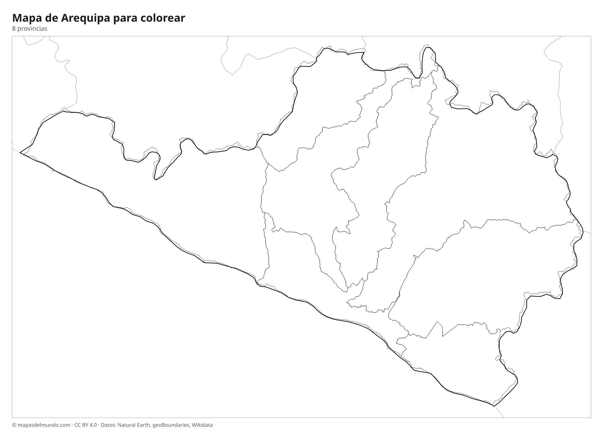 Mapa de Arequipa para colorear
